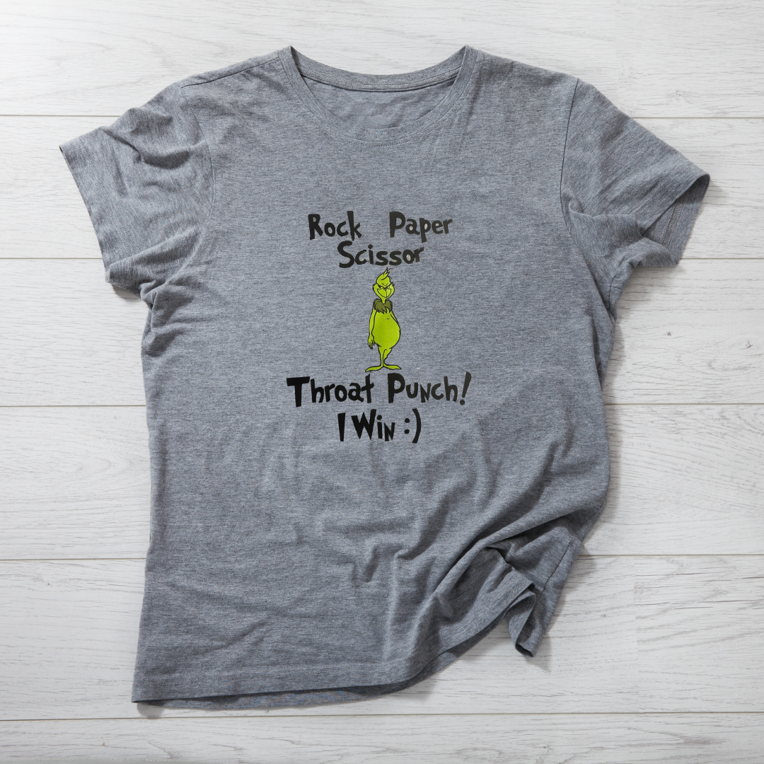 Rock, Paper, Scissor Funny Grinch Christmas Tee